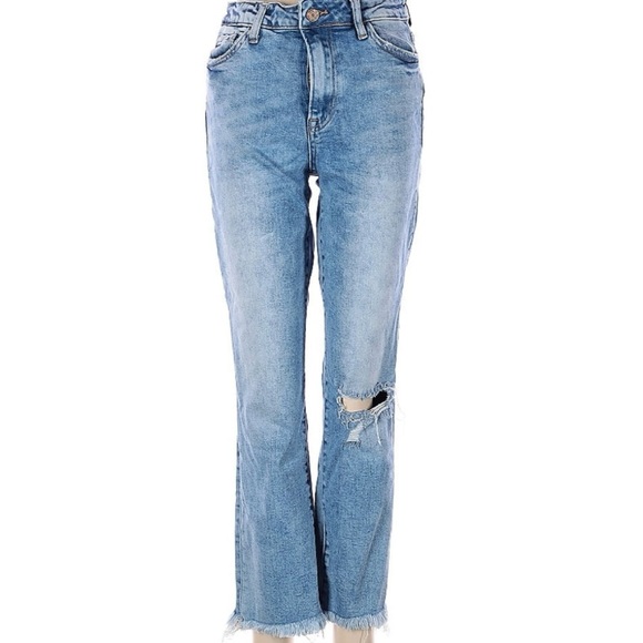 Vervet Mid-Rise Boot Cut Distressed Denim. Size 28 - Picture 1 of 5